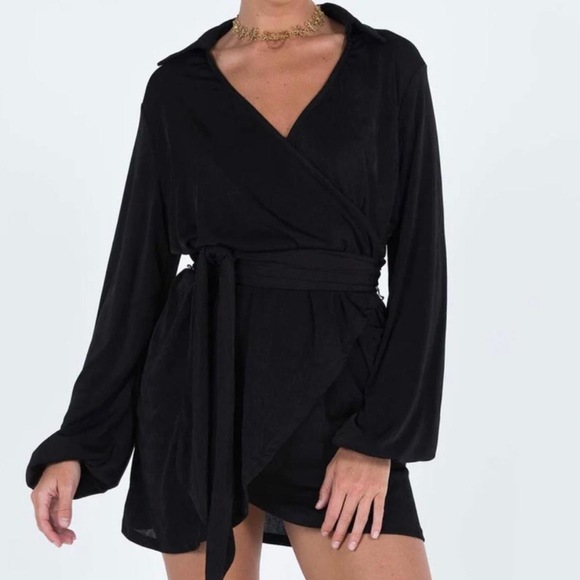 Princess Polly Long Sleeve Party Mini Dress in Black - Picture 5 of 5